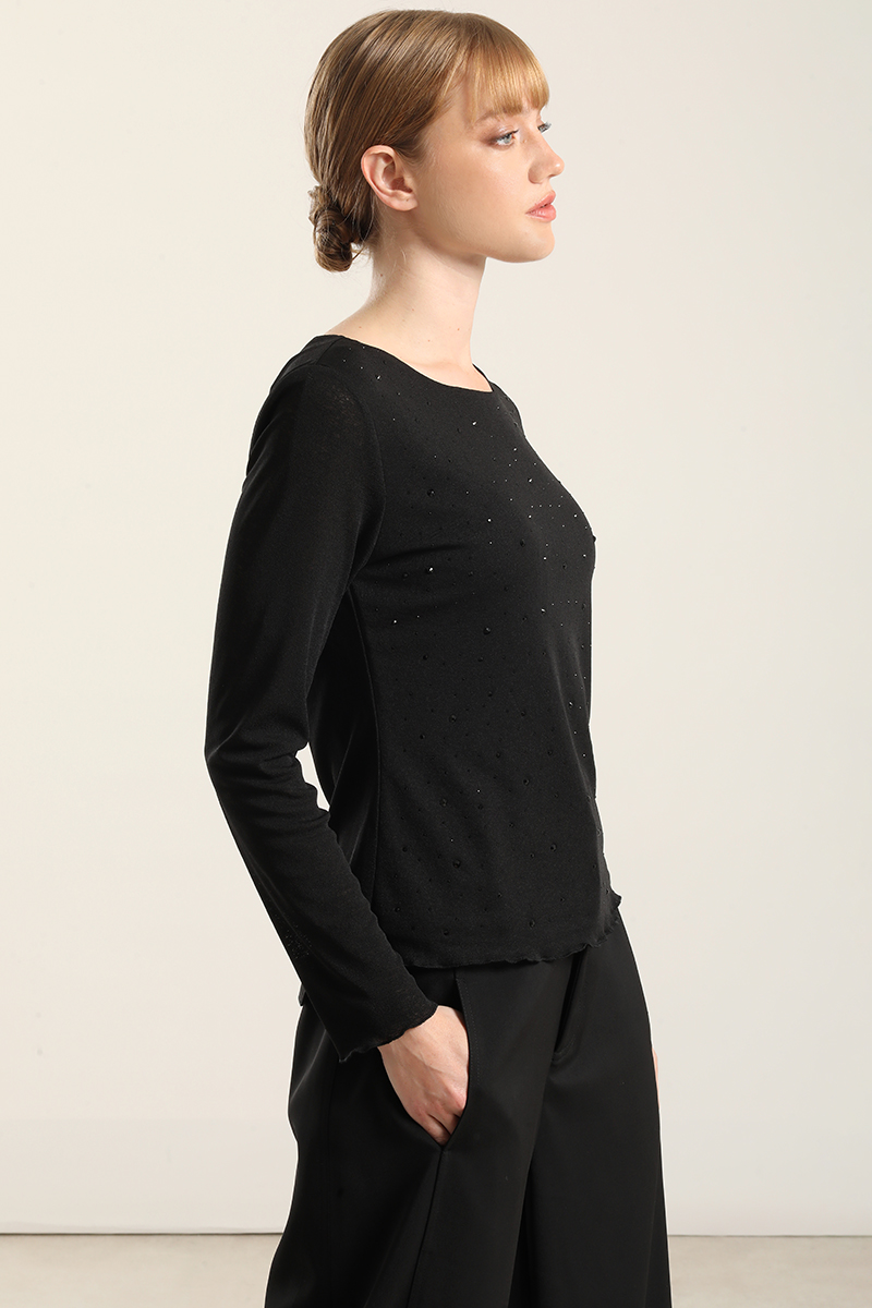 TOP APLICACION STRASS, NEGRO LIOLA - 5