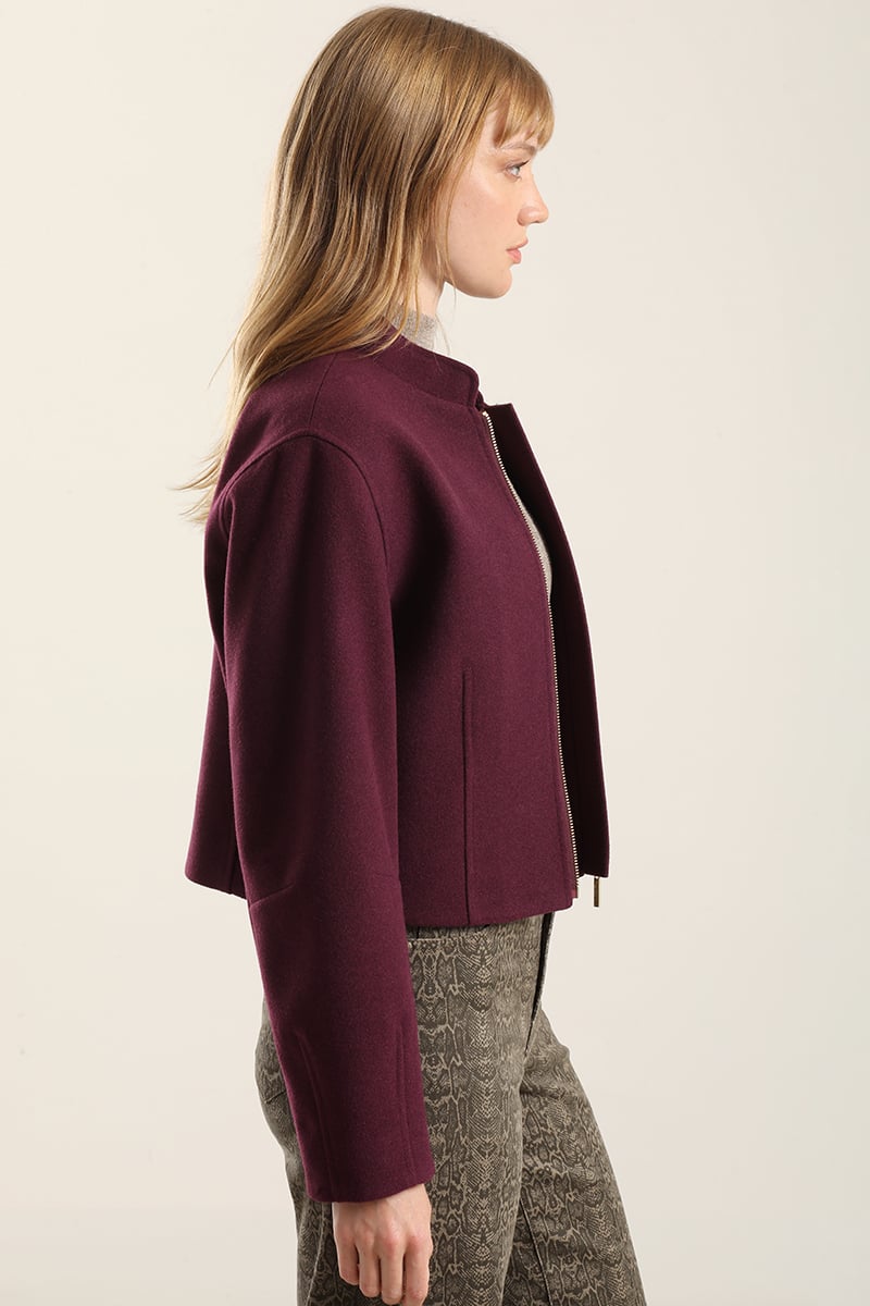CHAQUETA BOMBER, MUFLON MELANGE CIRUELA LIOLA - 5
