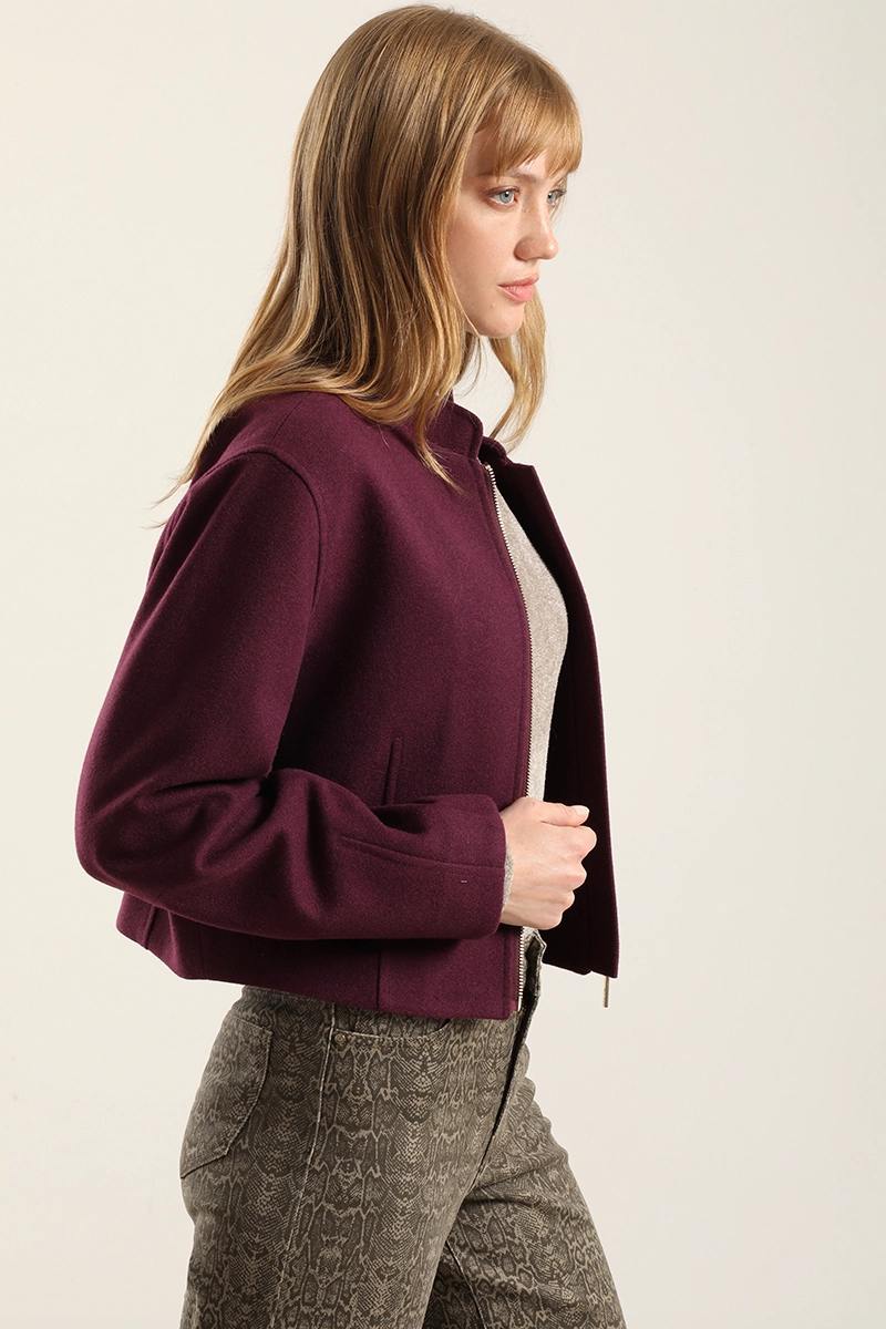 CHAQUETA BOMBER, MUFLON MELANGE CIRUELA LIOLA - 6