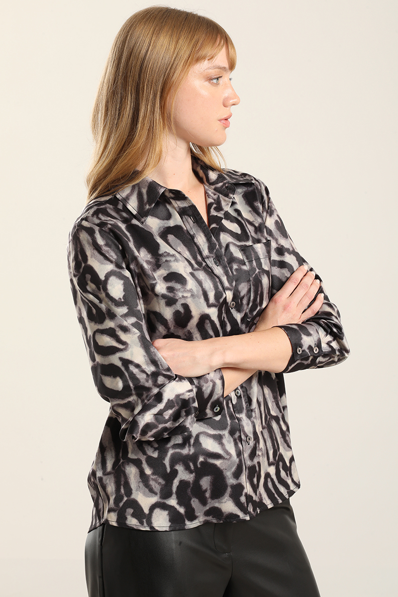 BLUSA SATIN ESTAMPADO, NEGRO LIOLA - 5