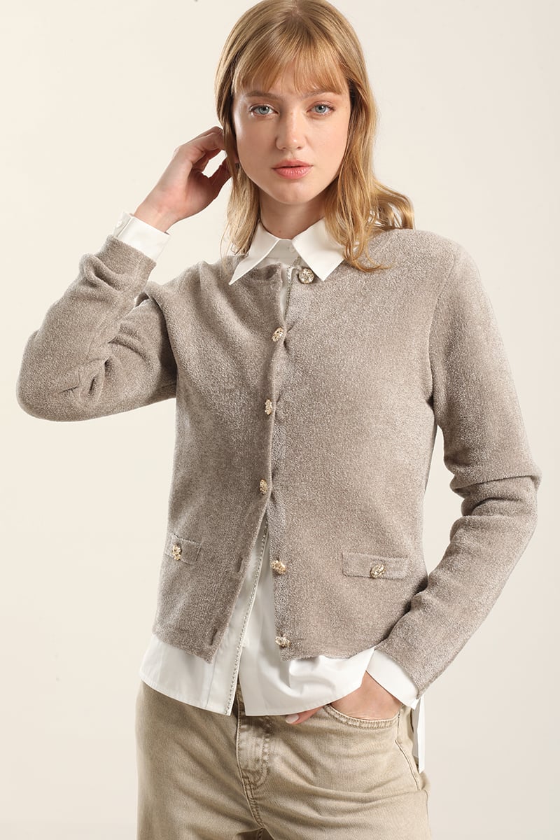 CARDIGAN PUNTO, BOTON FANTASIA, TOPO LIOLA - 3