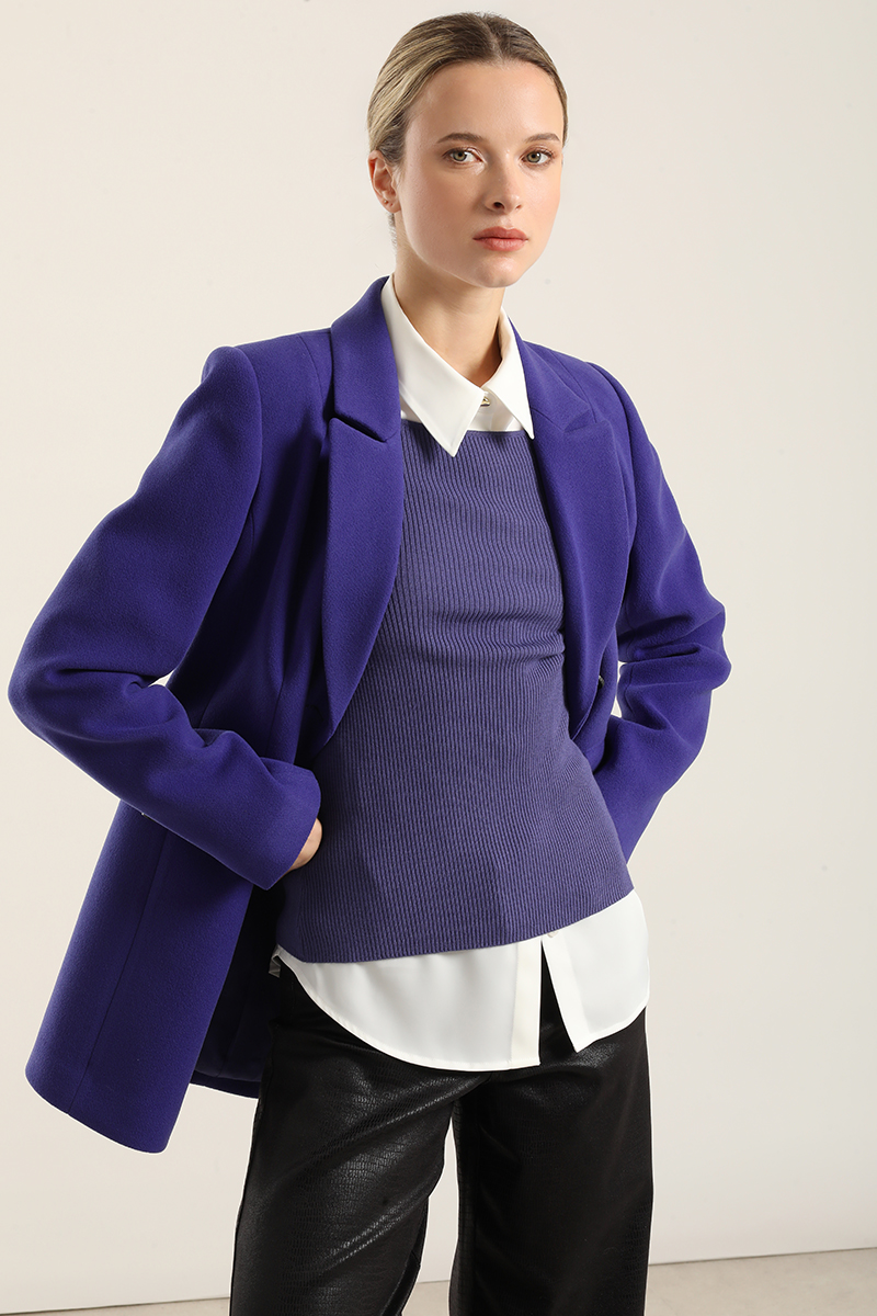 BLAZER ENTALLADO DOBLE CRUCE, AZULINO LIOLA - 5