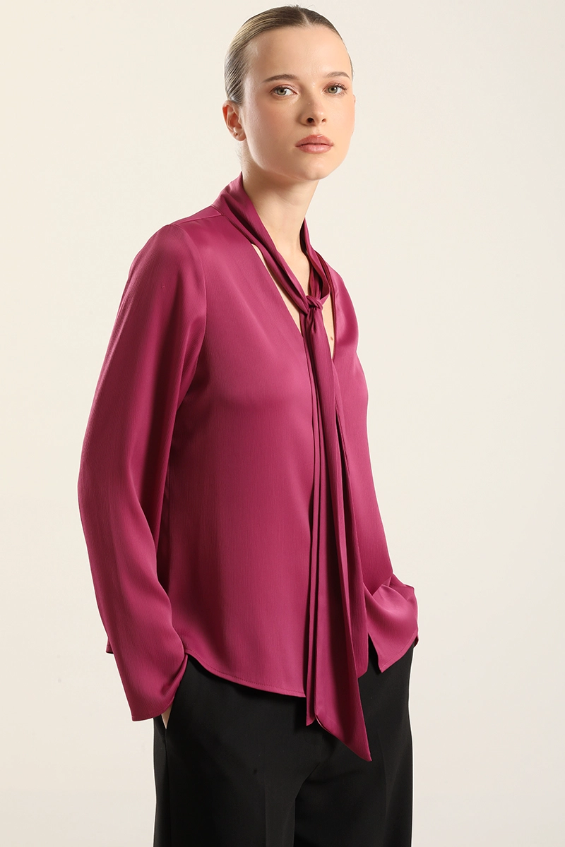 BLUSA SATIN LAZADA, FUCSIA LIOLA - 1