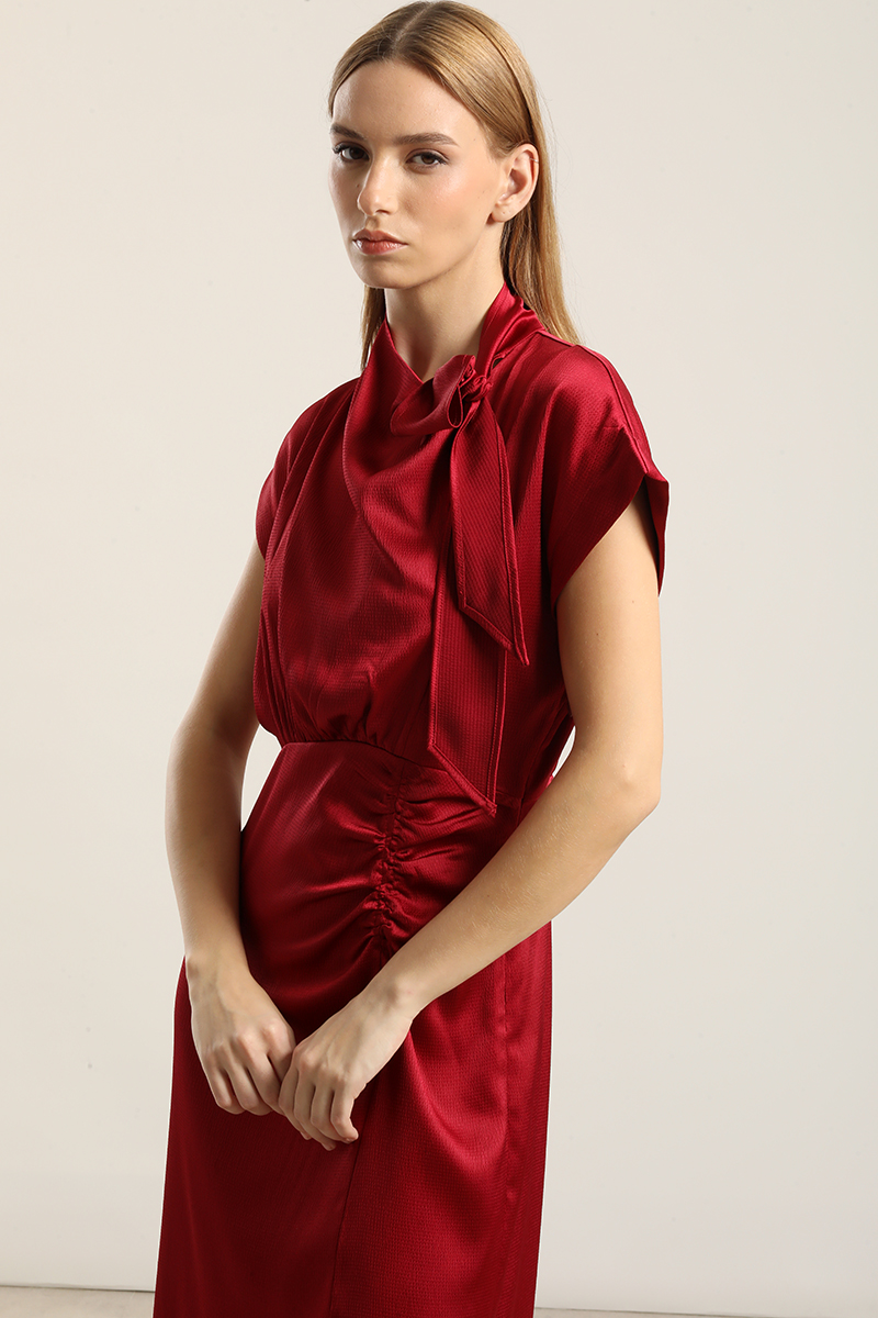 VESTIDO SATIN MIDI LAZADA, BURDEO LIOLA - 2