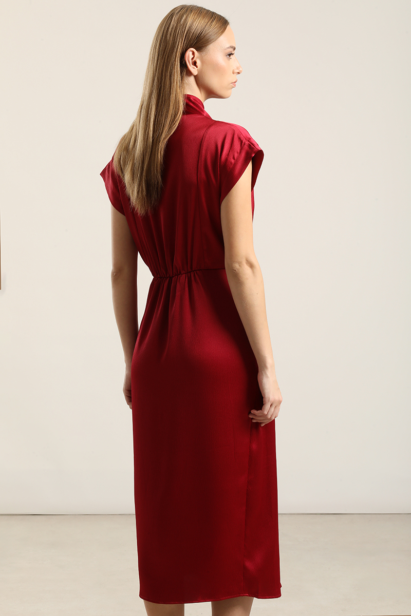 VESTIDO SATIN MIDI LAZADA, BURDEO LIOLA - 3