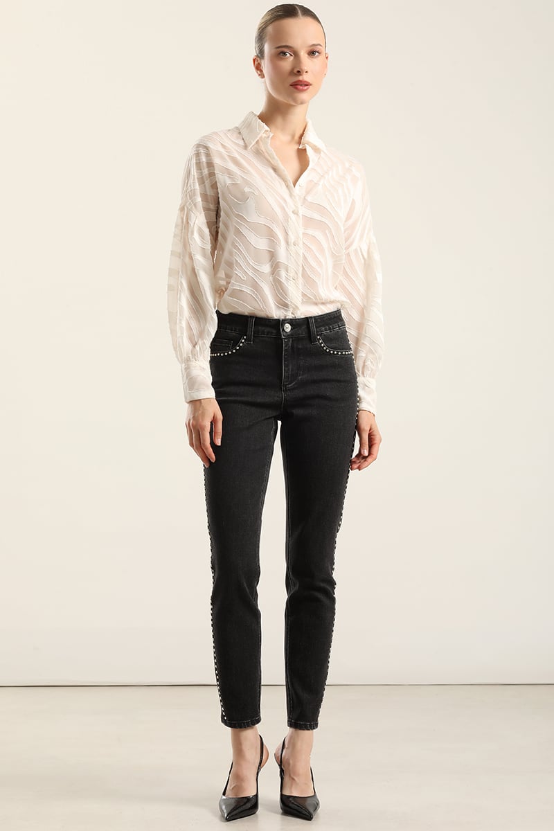 JEANS SKINNY, TIRO MEDIO, NEGRO LIOLA - 1