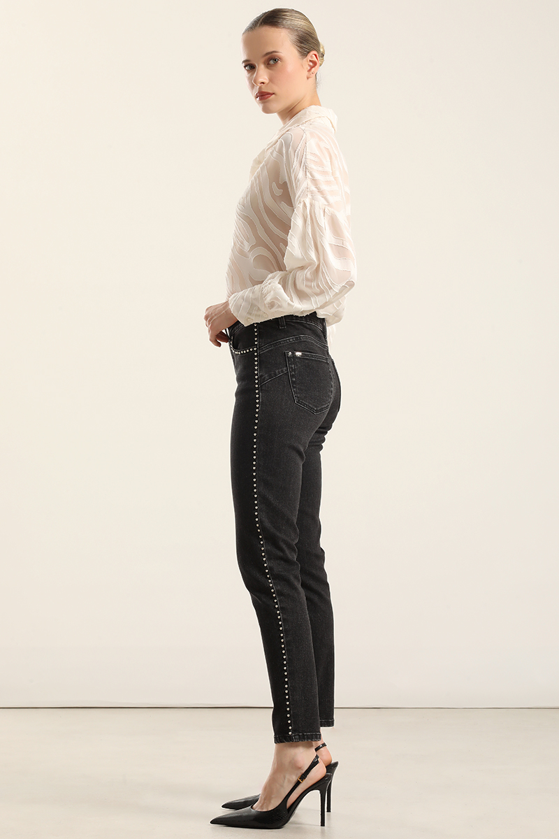 JEANS SKINNY, TIRO MEDIO, NEGRO LIOLA - 2