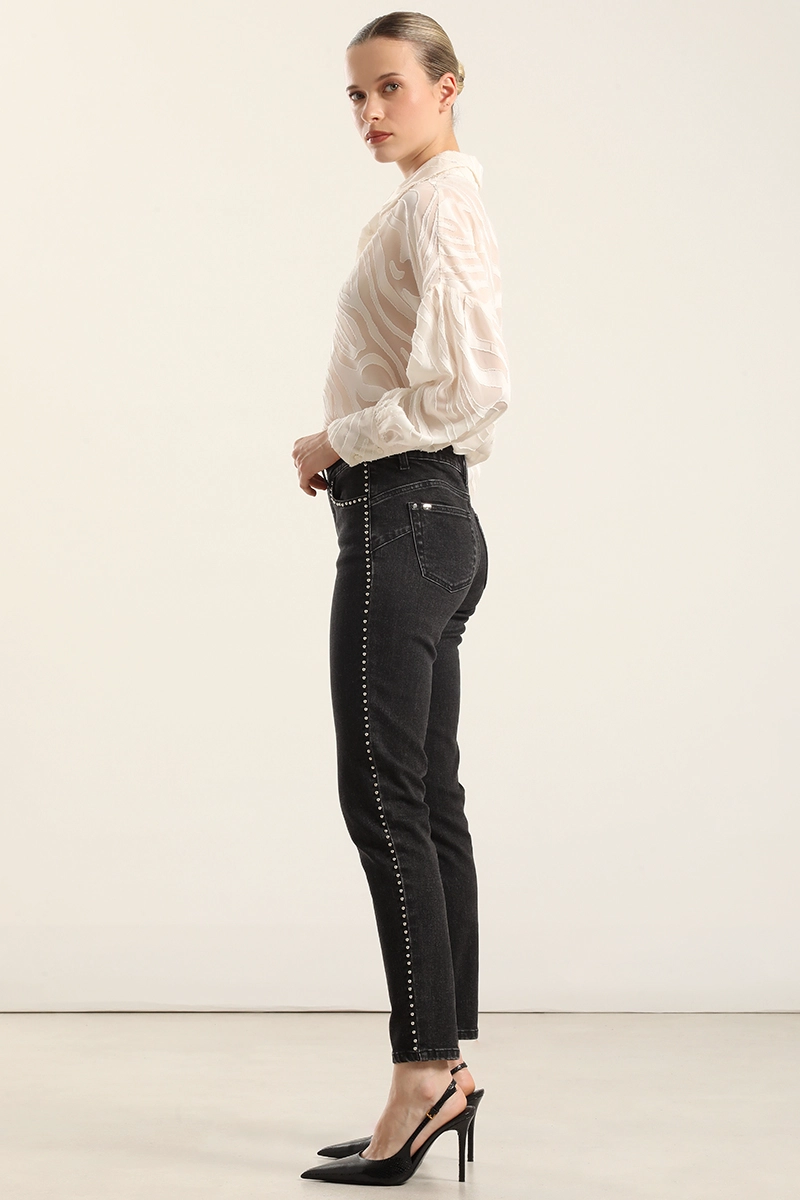 JEANS SKINNY, TIRO MEDIO, NEGRO LIOLA - 2