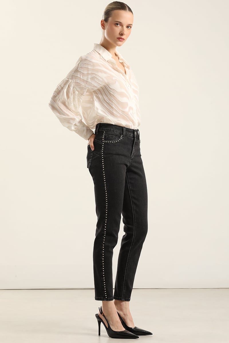 JEANS SKINNY, TIRO MEDIO, NEGRO LIOLA - 4