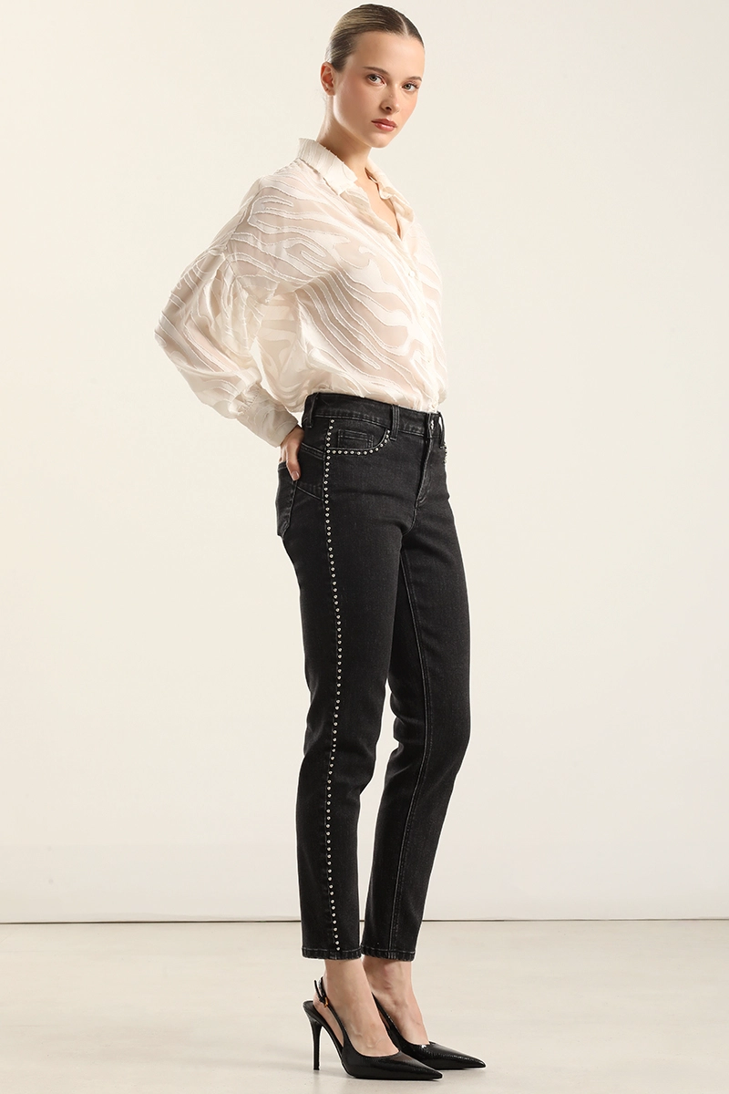 JEANS SKINNY, TIRO MEDIO, NEGRO LIOLA - 4