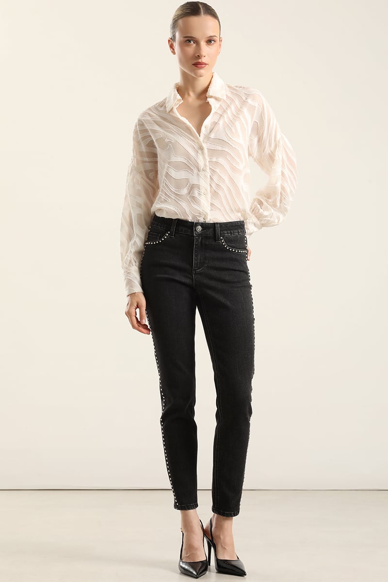 JEANS SKINNY, TIRO MEDIO, NEGRO LIOLA - 5