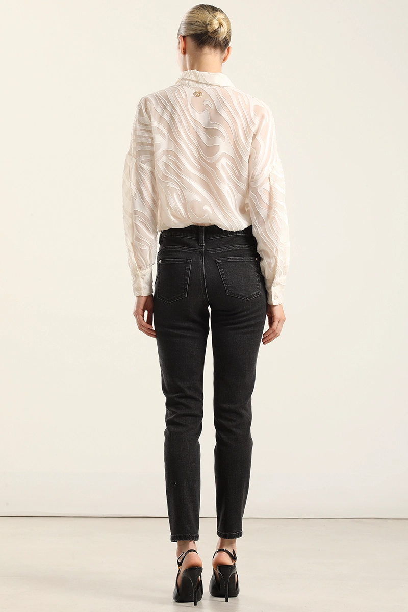JEANS SKINNY, TIRO MEDIO, NEGRO LIOLA - 6