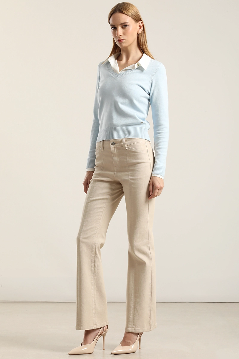 JEANS COLOR BOOTCUT, BEIGE LIOLA - 1