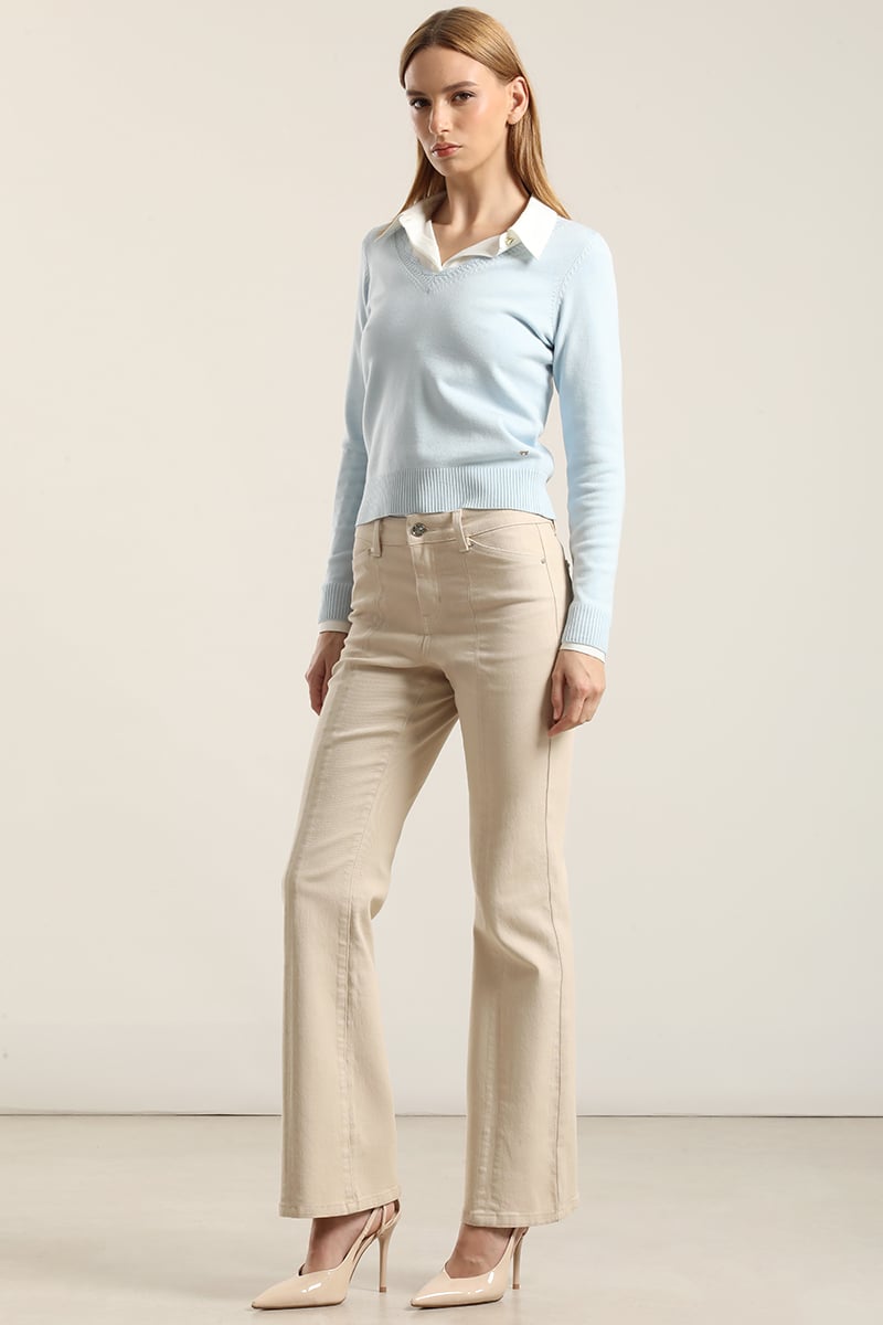 JEANS COLOR BOOTCUT, BEIGE LIOLA - 1