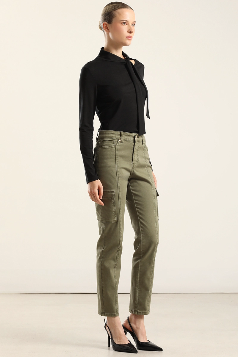 JEANS COLOR SKINNY CARGO, MILITAR LIOLA - 2