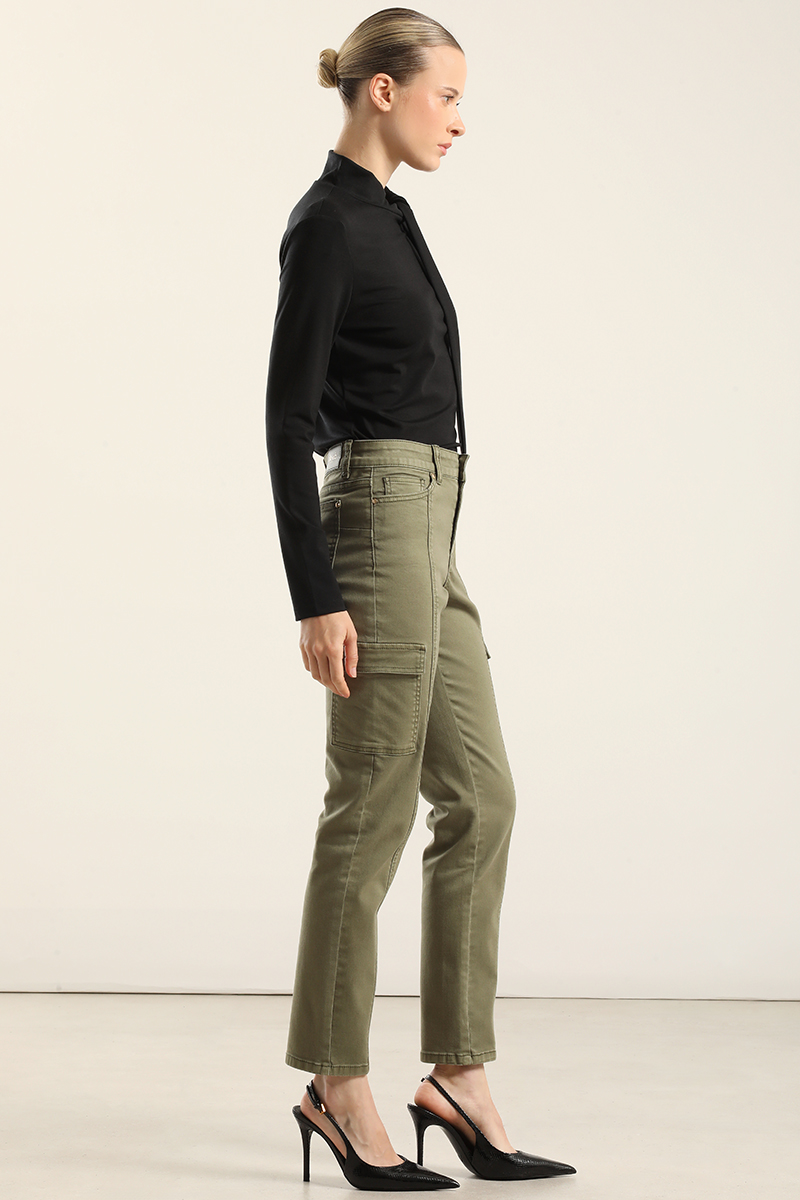 JEANS COLOR SKINNY CARGO, MILITAR LIOLA - 3