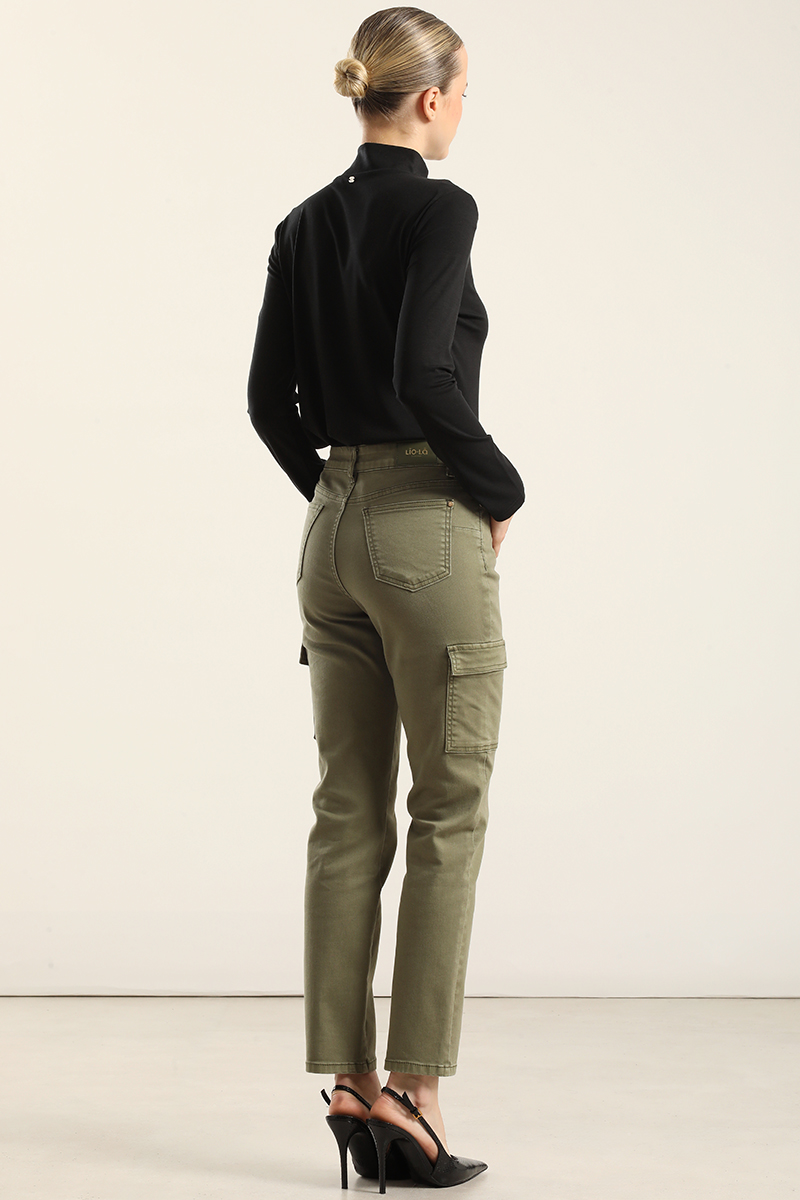 JEANS COLOR SKINNY CARGO, MILITAR LIOLA - 5