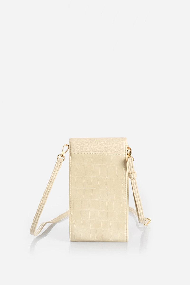 BOLSO CELULAR, SIMIL CROCCO, BEIGE LIOLA - 3
