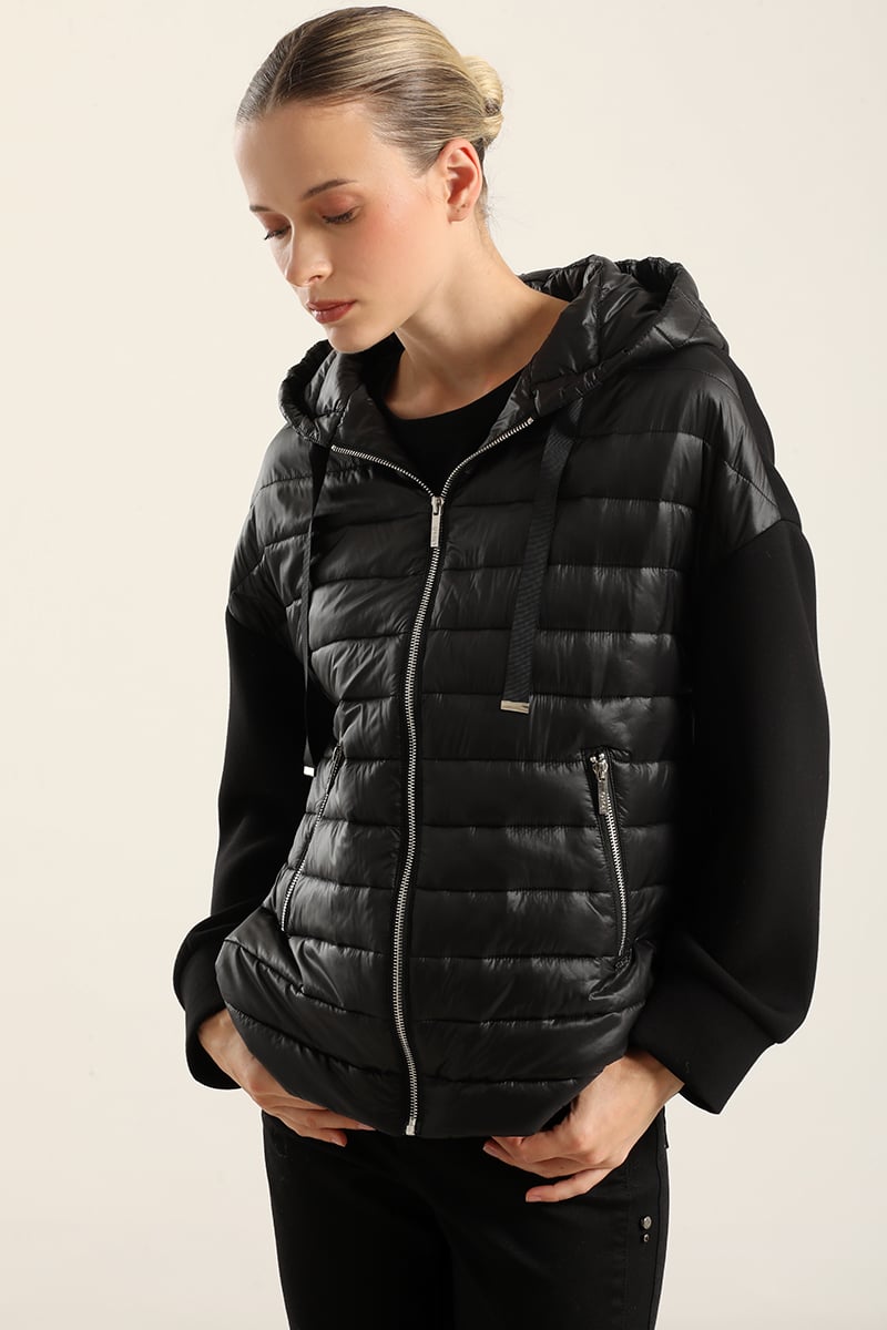 PARKA ACOLCHADA COMBINADA, NEGRO LIOLA - 1