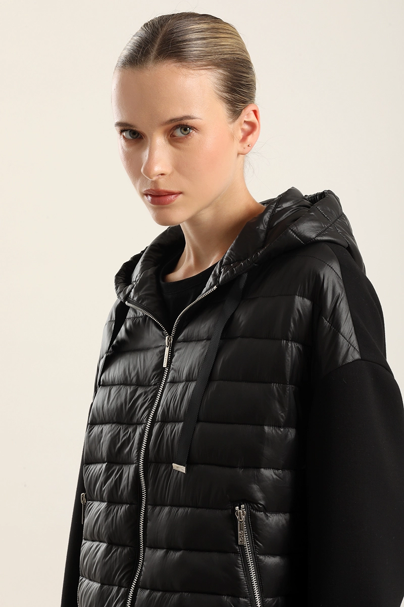 PARKA ACOLCHADA COMBINADA, NEGRO LIOLA - 4