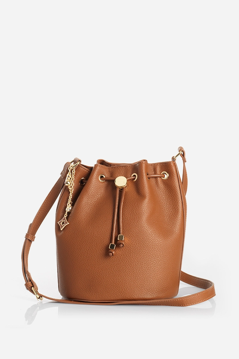 BOLSO CHARM, SIMIL CUERO, CAMEL LIOLA - 1