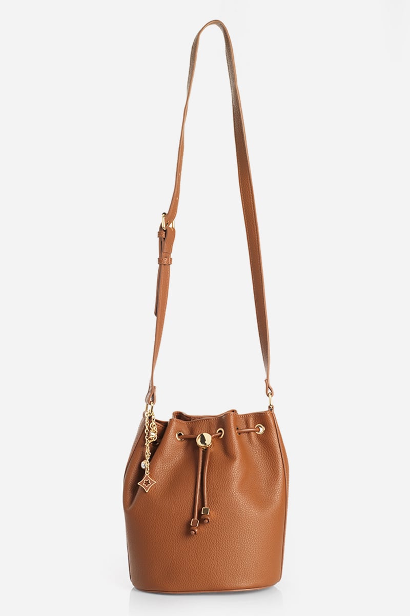 BOLSO CHARM, SIMIL CUERO, CAMEL LIOLA - 4