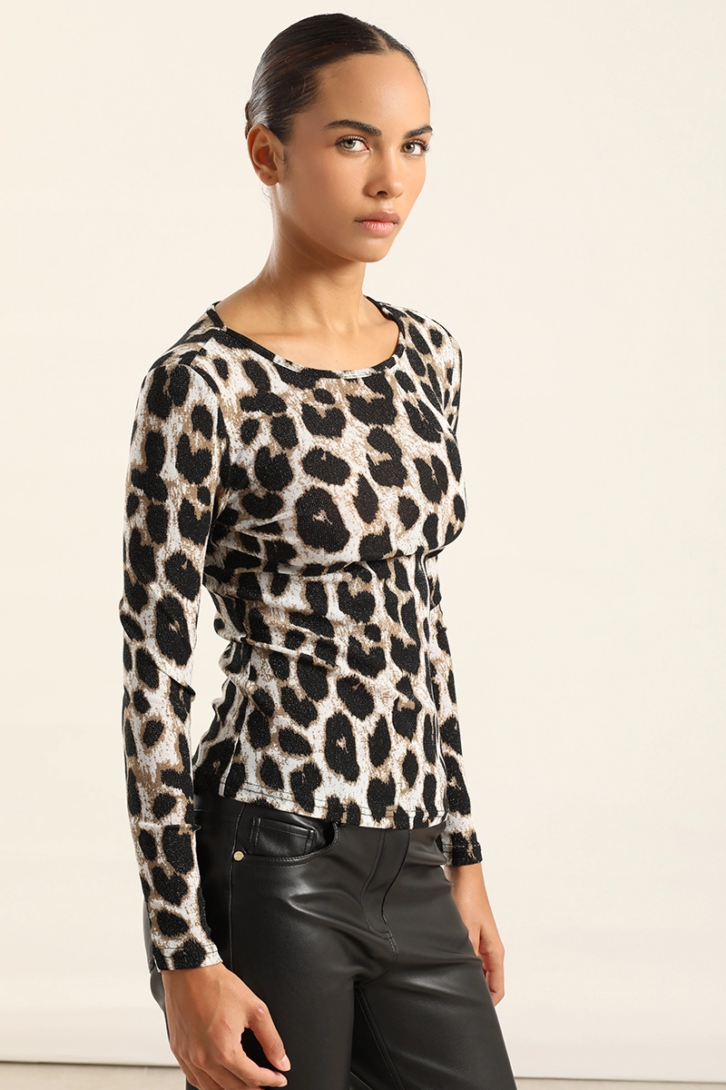 TOP MALLA ESTAMPADO METALIZADO, NEGRO LIOLA - 3
