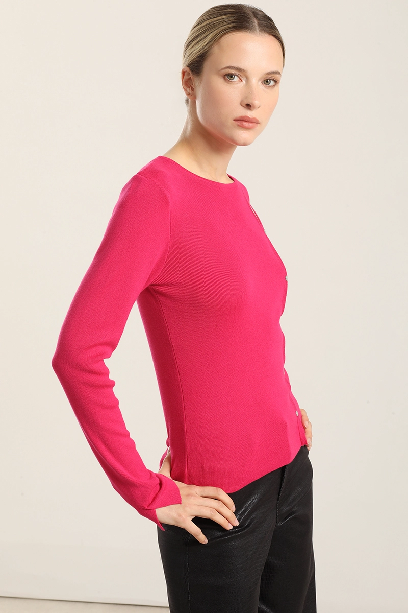 JERSEY PUNTO ABERTURA ASIMETRICA, FUCSIA LIOLA - 6