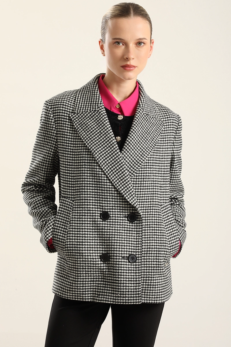 CHAQUETA  PIED DE POULE, NEGRO LIOLA - 1
