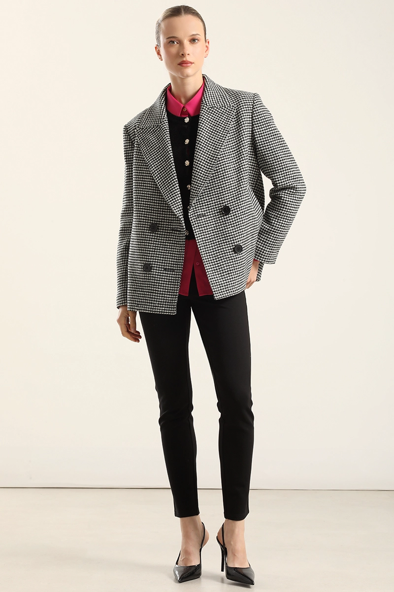 CHAQUETA  PIED DE POULE, NEGRO LIOLA - 2