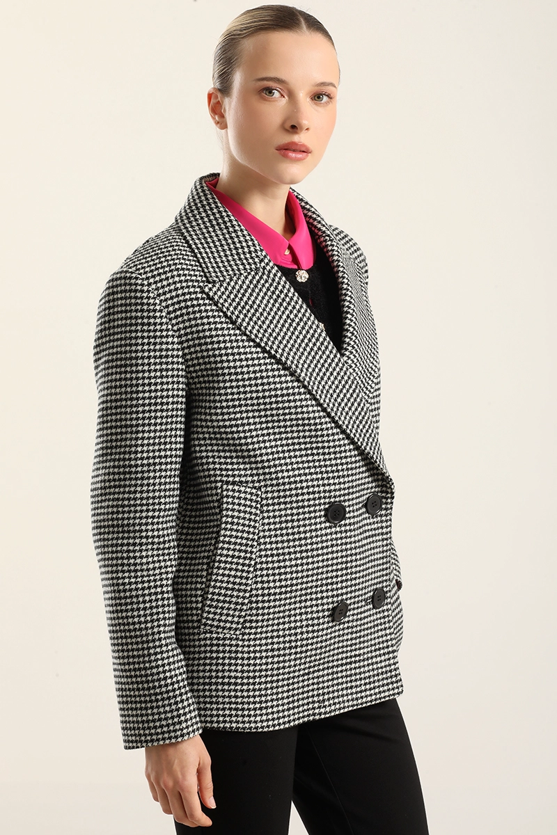 CHAQUETA  PIED DE POULE, NEGRO LIOLA - 5