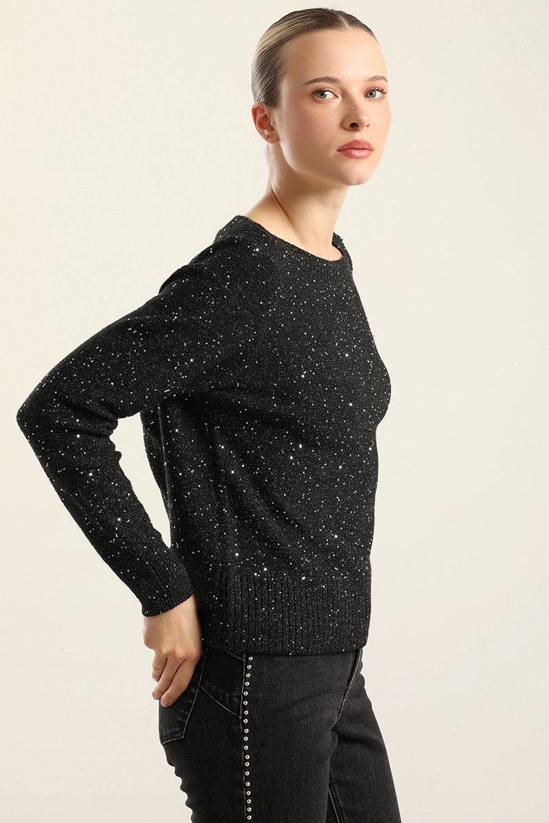 JERSEY PUNTO MICROLENTEJUELAS, NEGRO LIOLA - 1