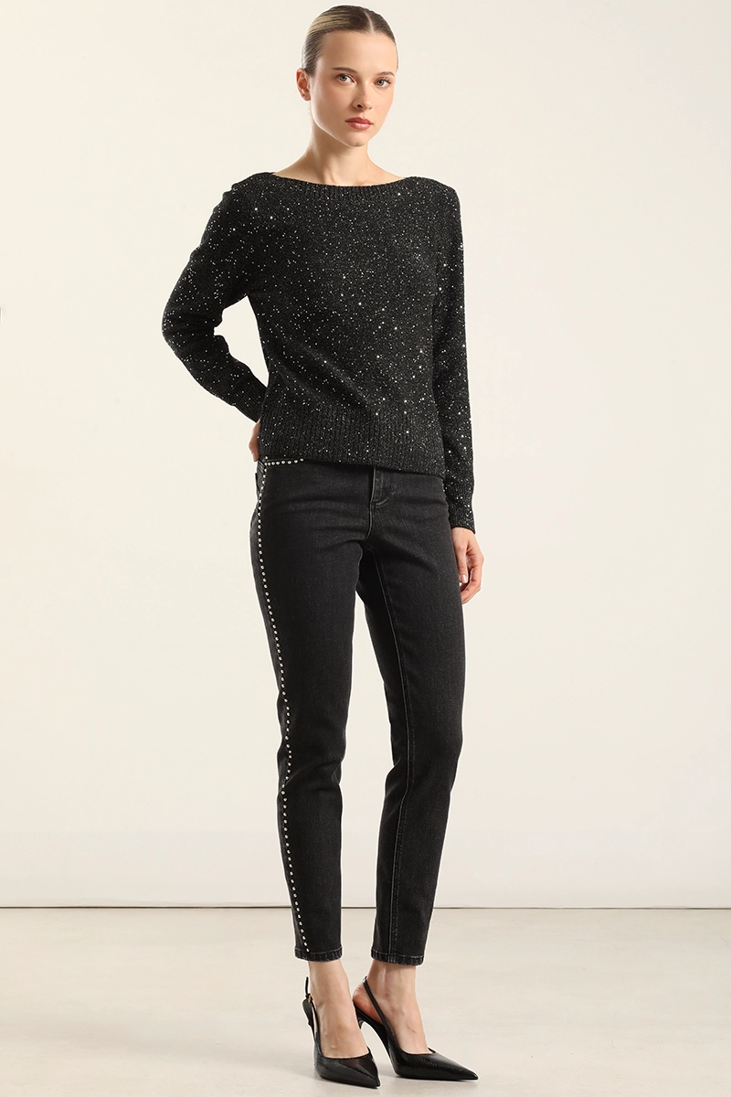 JERSEY PUNTO MICROLENTEJUELAS, NEGRO LIOLA - 2