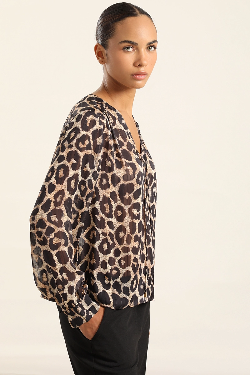 BLUSA ANIMAL PRINT, NEGRO LIOLA - 5