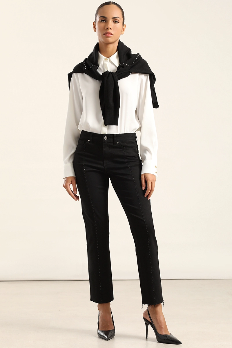 JEANS COLOR SLIM PUSH UP, NEGRO LIOLA - 1