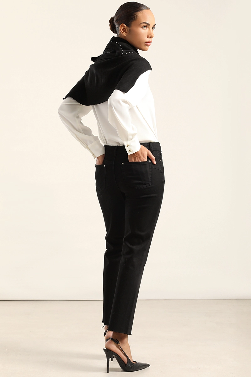 JEANS COLOR SLIM PUSH UP, NEGRO LIOLA - 5