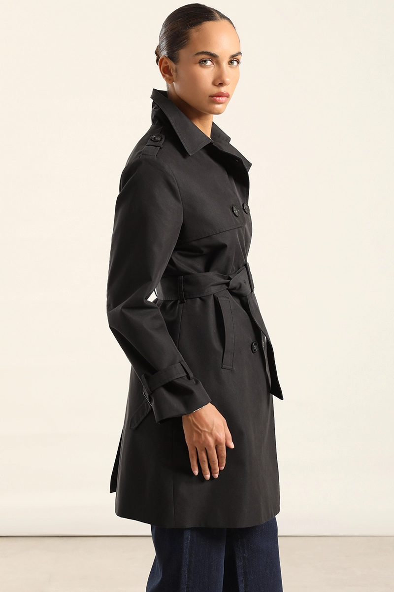 TRENCH CON CINTURON, NEGRO LIOLA - 2