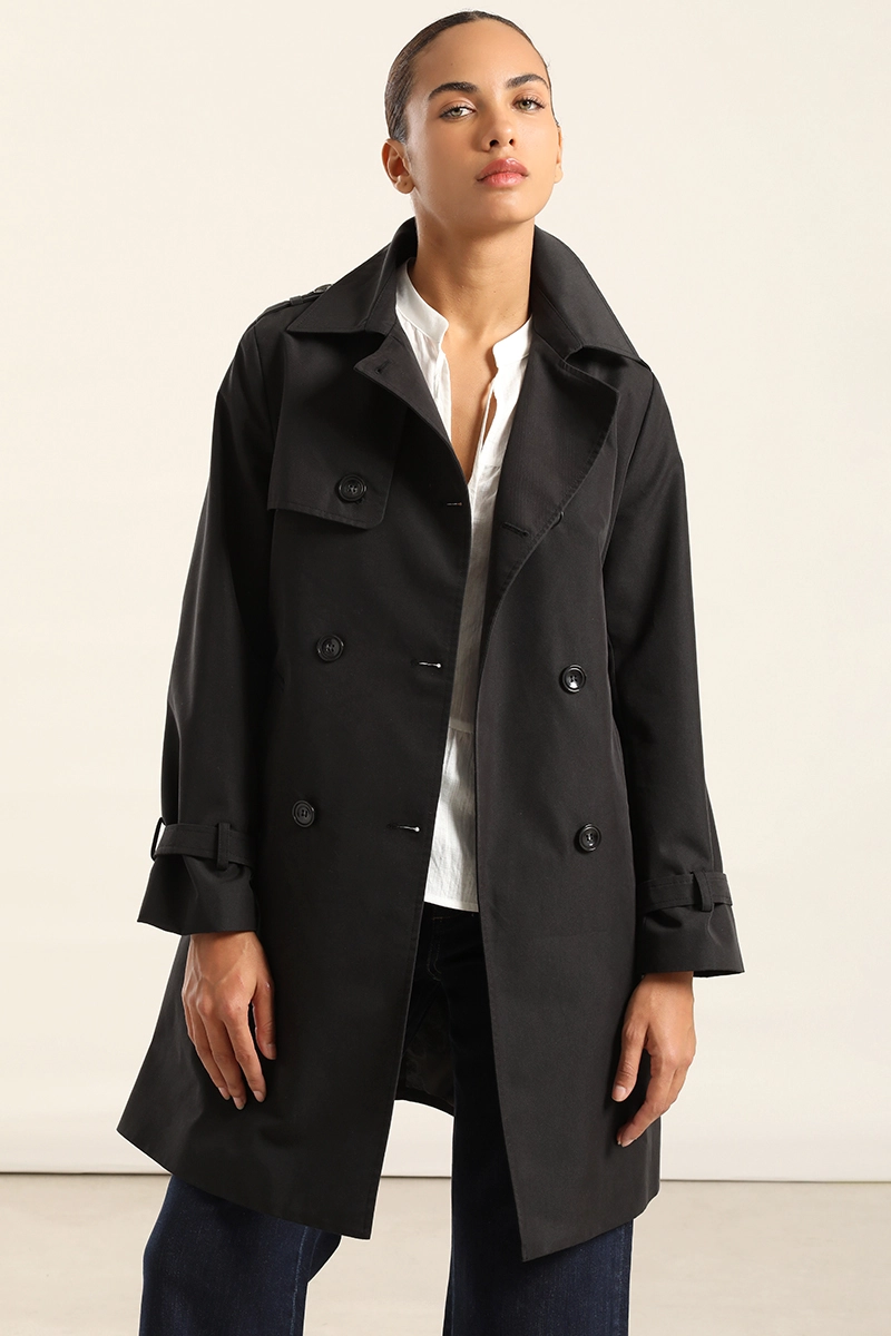 TRENCH CON CINTURON, NEGRO LIOLA - 3