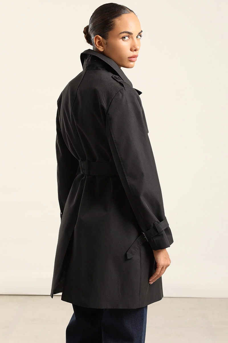 TRENCH CON CINTURON, NEGRO LIOLA - 4