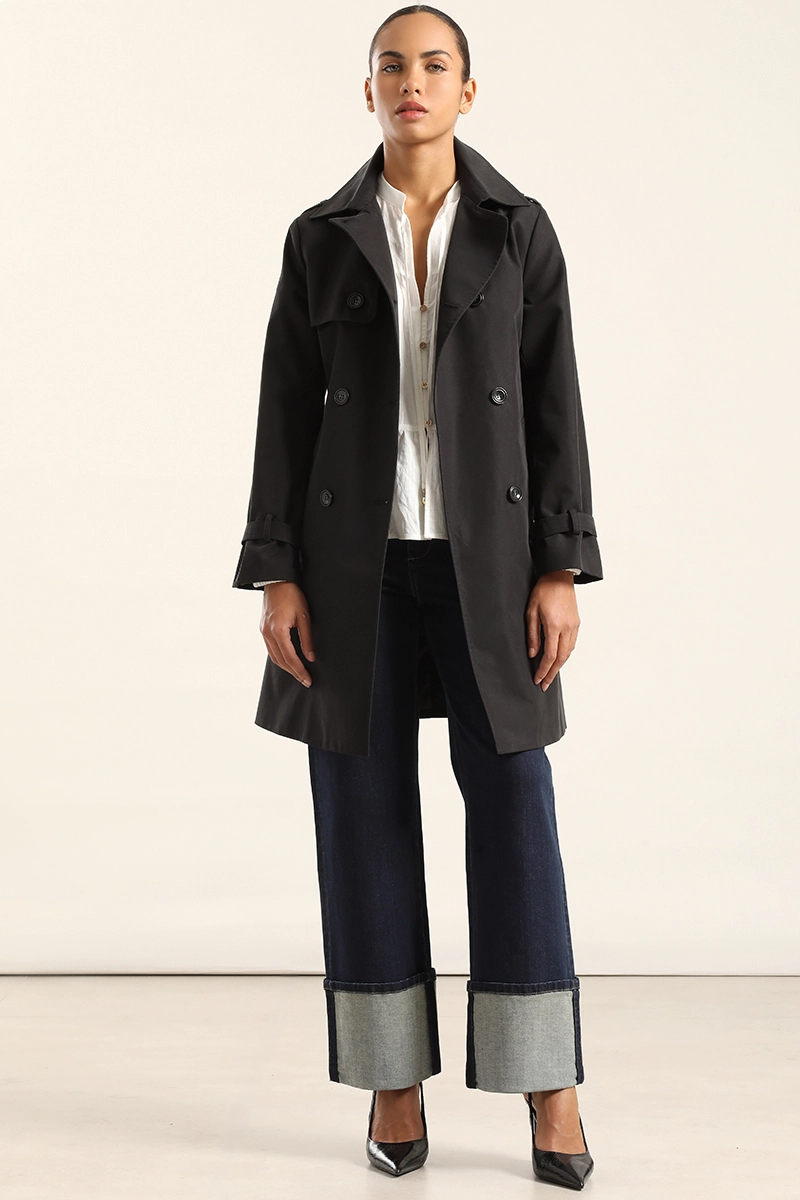 TRENCH CON CINTURON, NEGRO LIOLA - 5