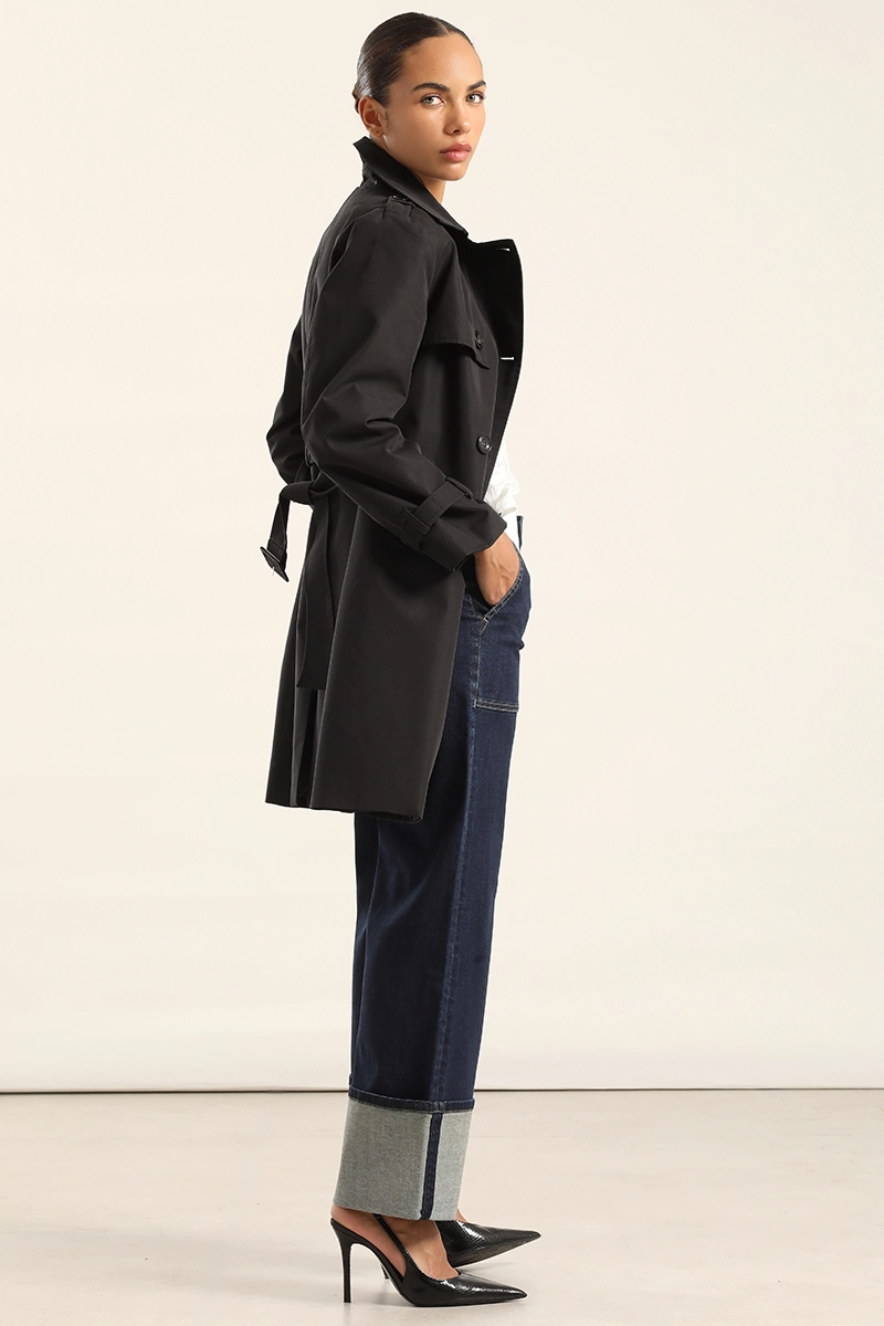 TRENCH CON CINTURON, NEGRO LIOLA - 6