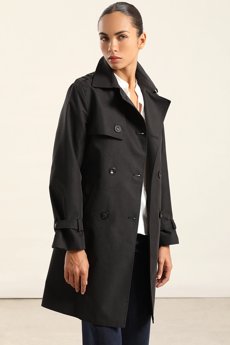 TRENCH CON CINTURON, NEGRO LIOLA - 7