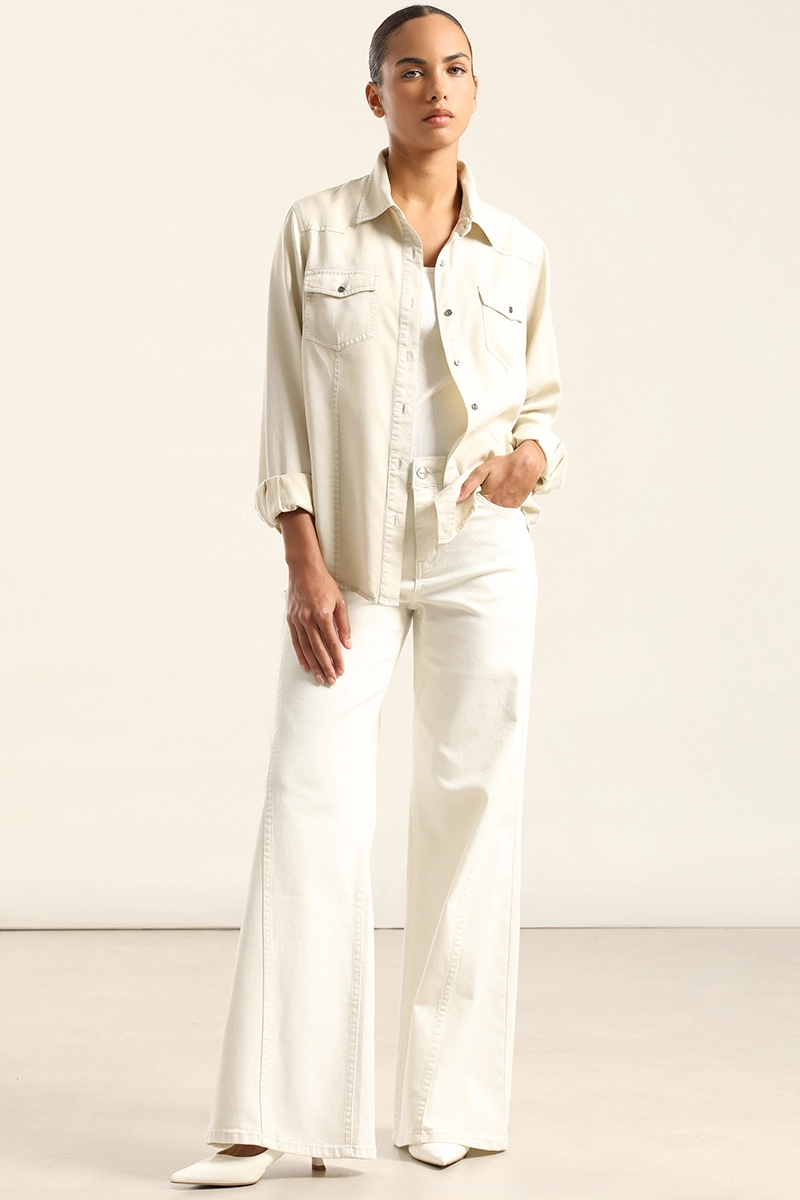 CAMISA LYOCELL PROCESADO, BEIGE LIOLA - 2