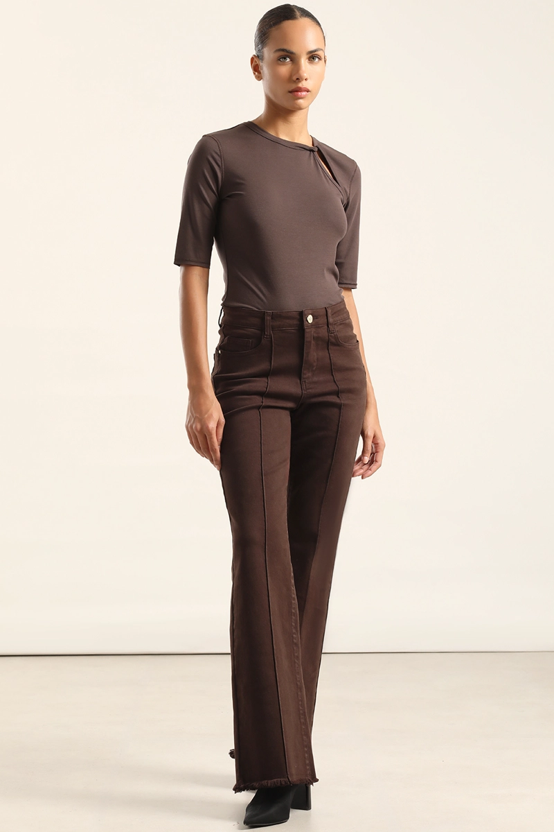 JEANS COLOR BOOTCUT, PUSH UP, CHOCOLATE LIOLA - 1