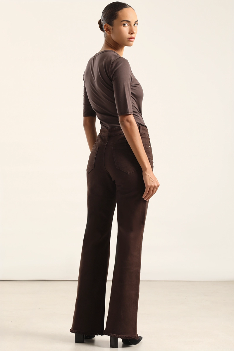 JEANS COLOR BOOTCUT, PUSH UP, CHOCOLATE LIOLA - 2