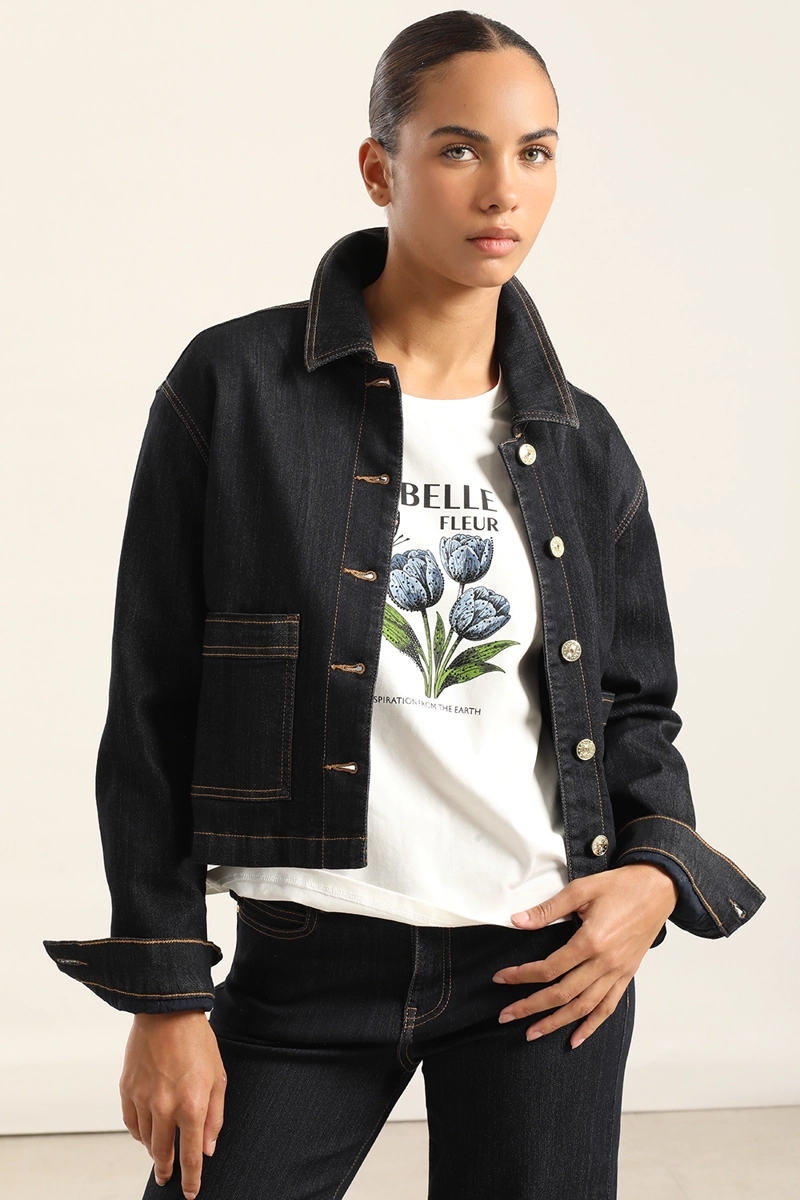 CHAQUETA RECTA DENIM, INDIGO LIOLA - 3