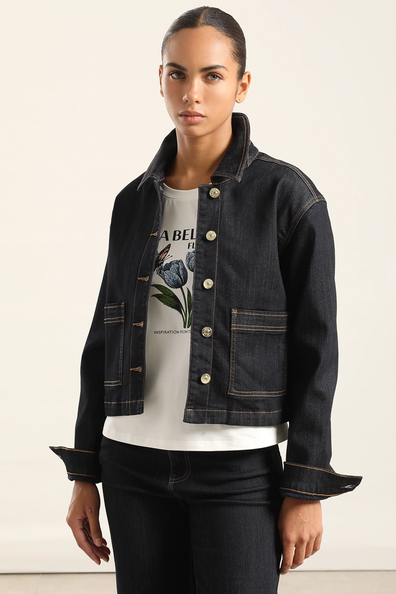 CHAQUETA RECTA DENIM, INDIGO LIOLA - 5