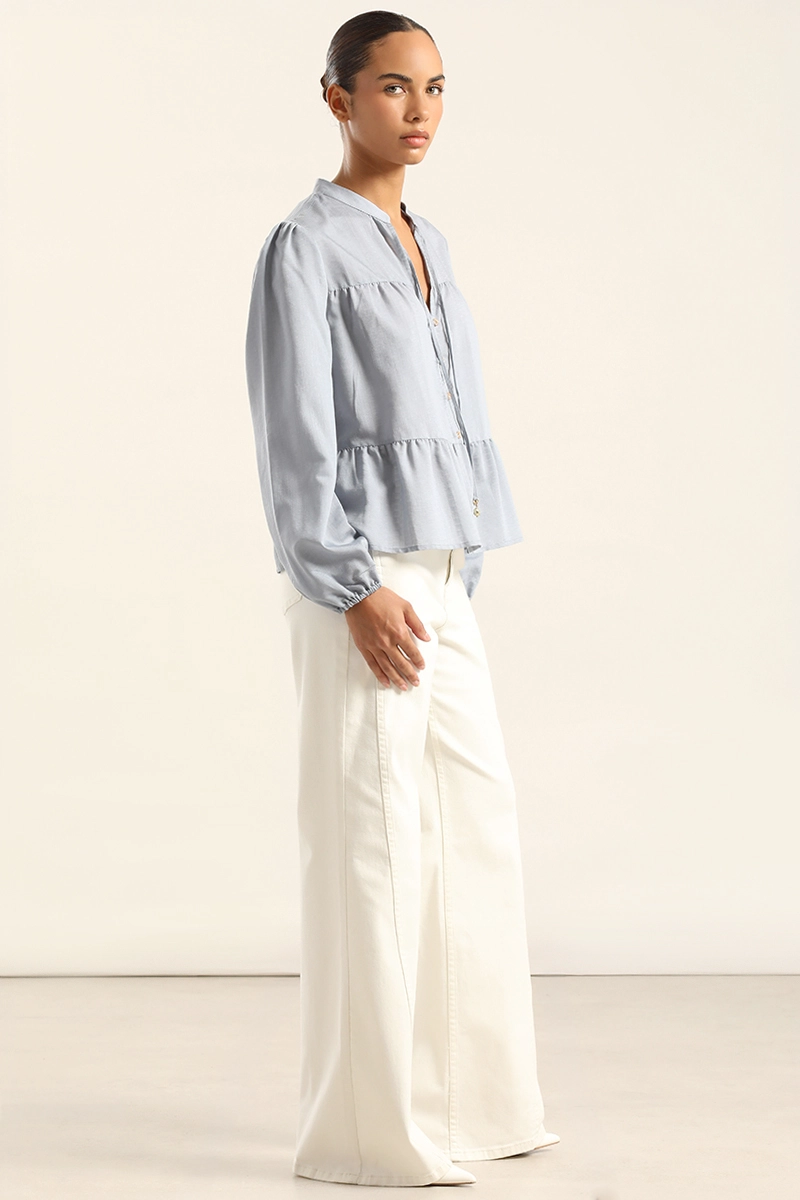 BLUSA ROMANTICA PANELES, CELESTE LIOLA - 5