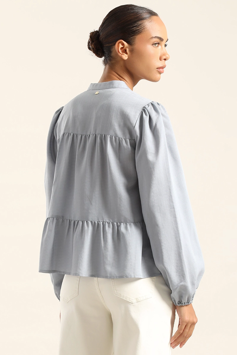 BLUSA ROMANTICA PANELES, CELESTE LIOLA - 6