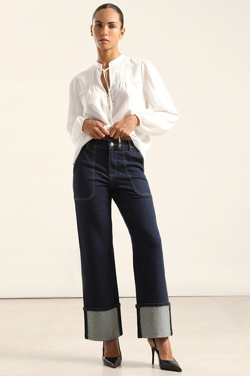 JEANS STRAIGHT, TIRO ALTO, INDIGO LIOLA - 1